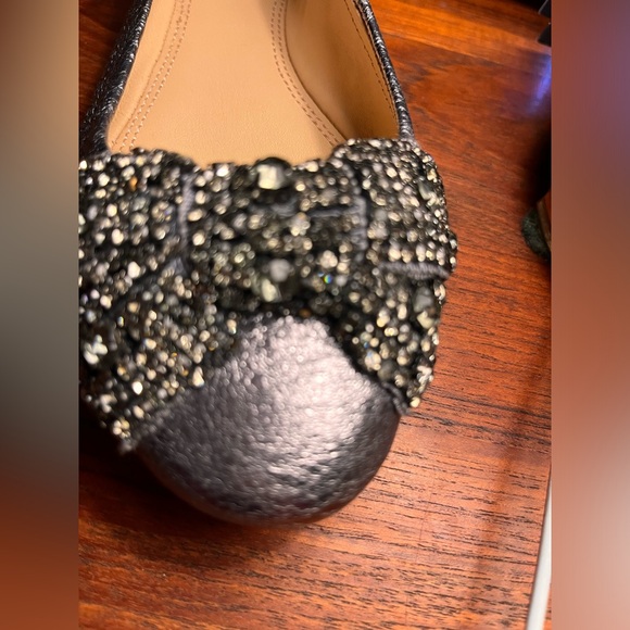 Tory Burch Bonneville Ballet-Vulcano/Grosgrain Ribbon - 7.5 - color Pewter - Picture 8 of 16